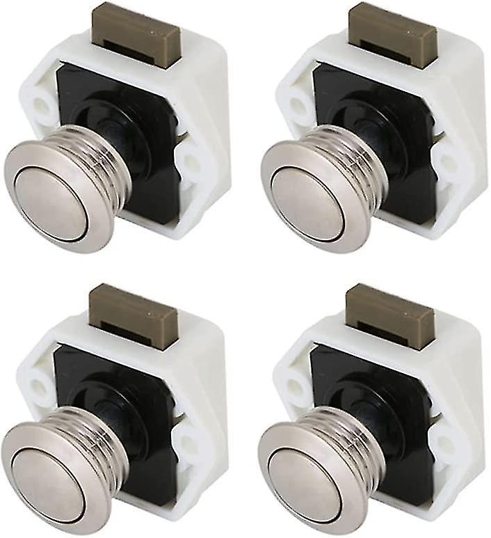 Set Mit 4 Druckknopfriegeln, Mini-schlüssellose Schlösser Für Schubladen Und Schranktüren (silber)
