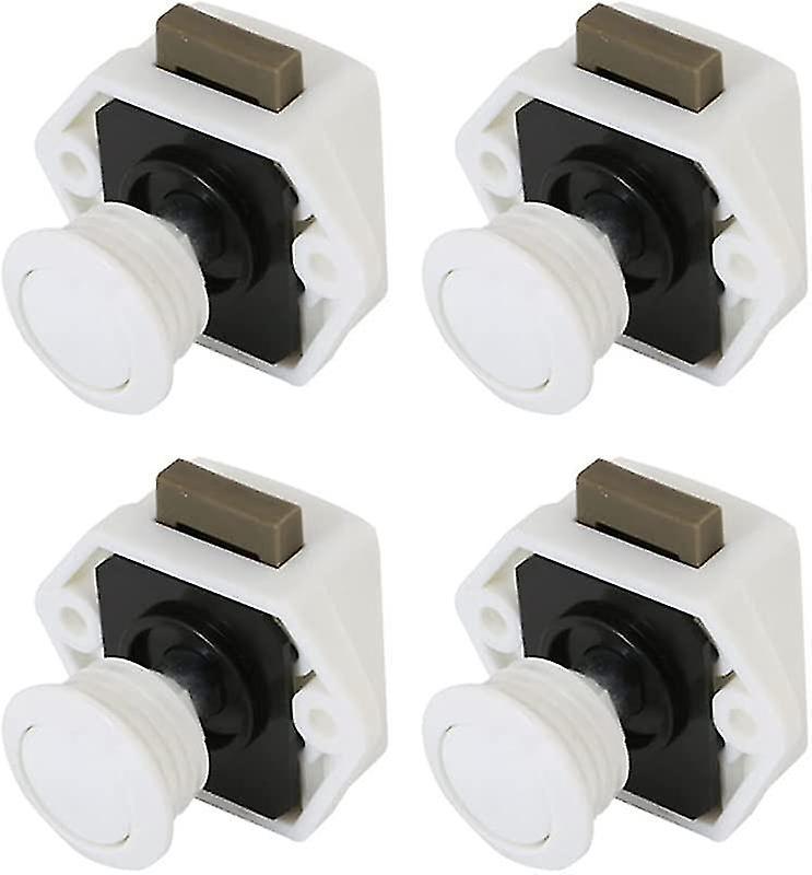 Set Mit 4 Druckknopfriegeln, Mini-schlüssellose Schlösser Für Schubladen Und Schranktüren (weiß)