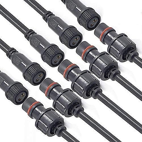 Wasserdichter Led-stecker (männlich/weiblich) Mit Ip65-2-poligem Wasserdichtem Stecker Und 20 Cm Langem 16 Awg-verlängerungskabel Für Led-streifen