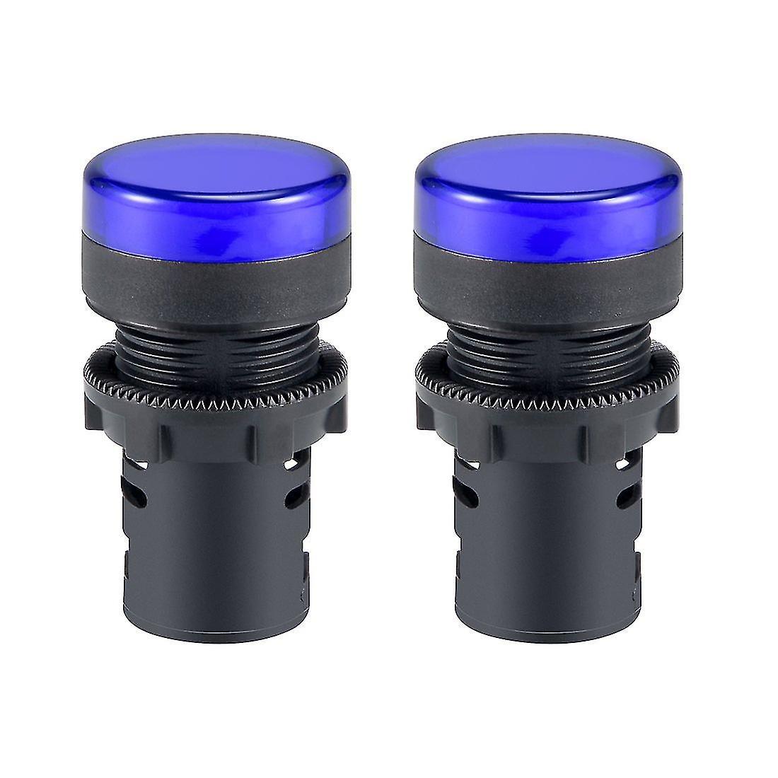 2 Ac/dc-kontrollleuchten, Gelbe Leds, 7/8" (22 Mm) Einbau, Blau