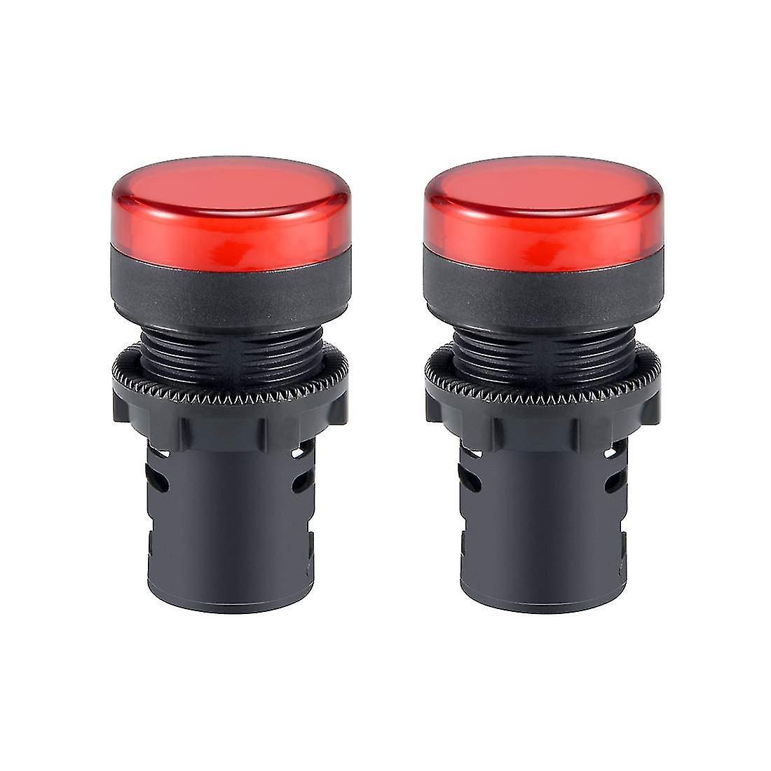 2 Ac/dc-kontrollleuchten, Gelbe Leds, 7/8" (22 Mm) Einbau, Rot