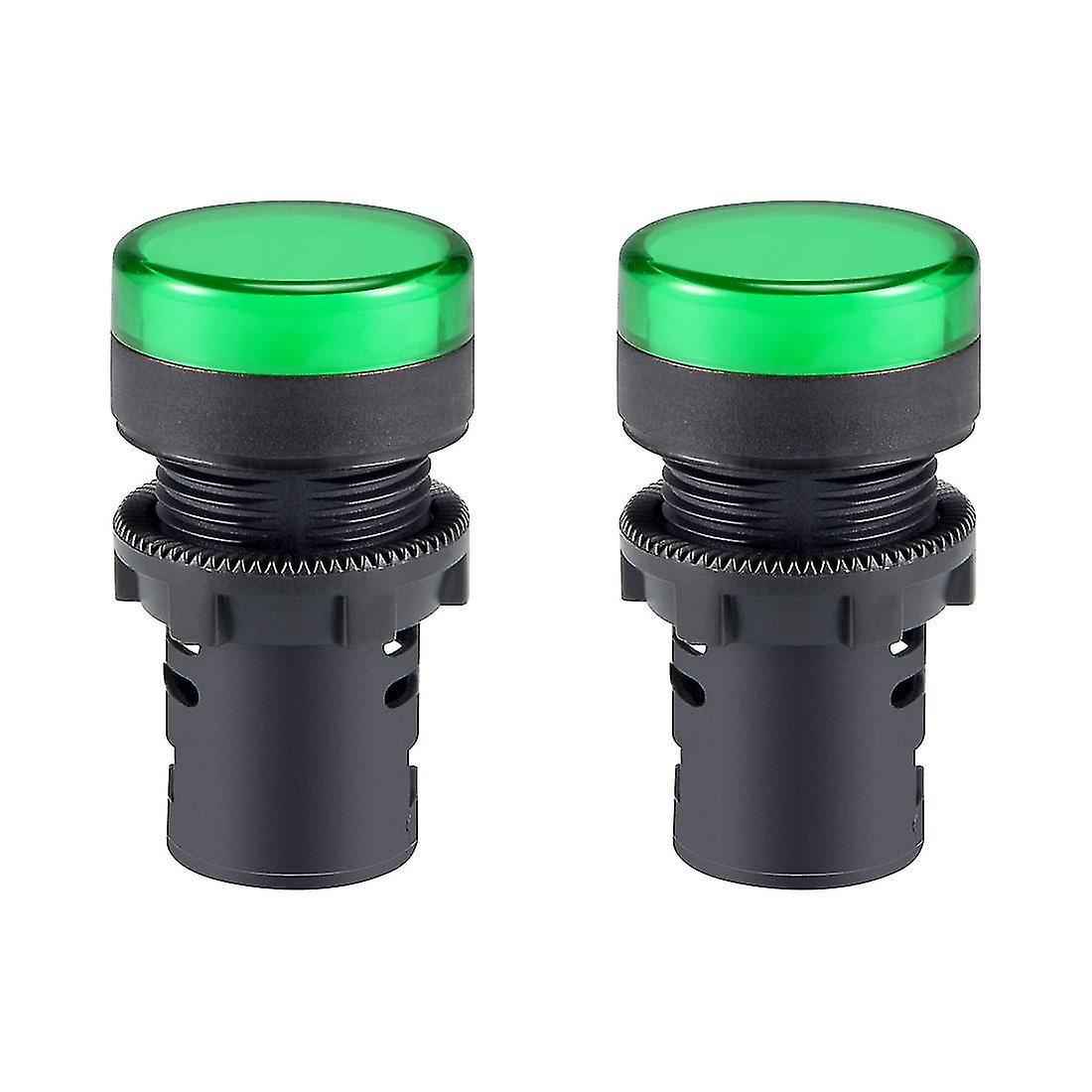 2 Ac/dc-kontrollleuchten, Gelbe Leds, 7/8" (22 Mm) Einbau, Grün