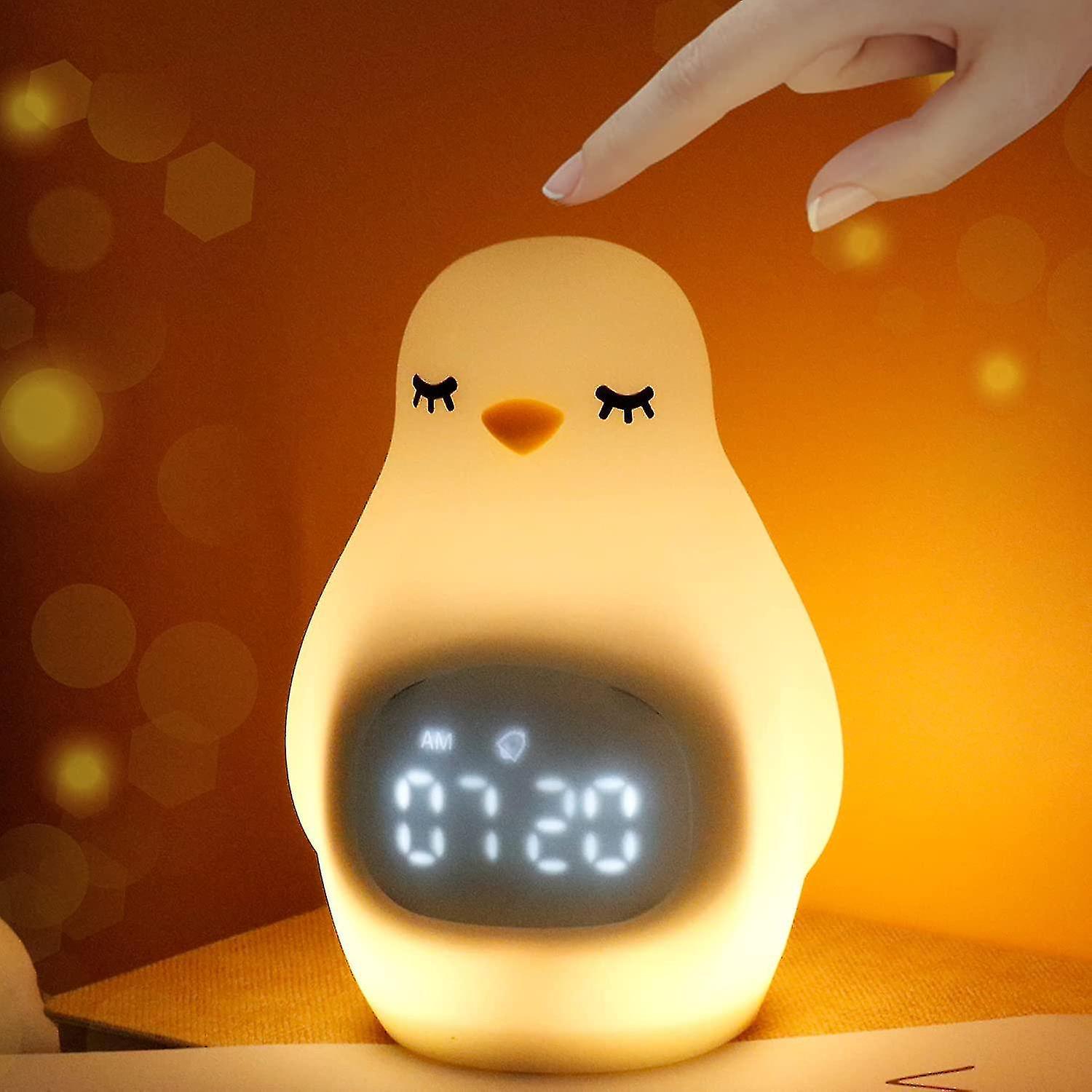 Pinguin-nachtlicht, Niedlicher Wecker Für Kinder, Tragbare Silikon-schlafzimmerlampe Für Mädchen, Jungen Und Kleinkinder