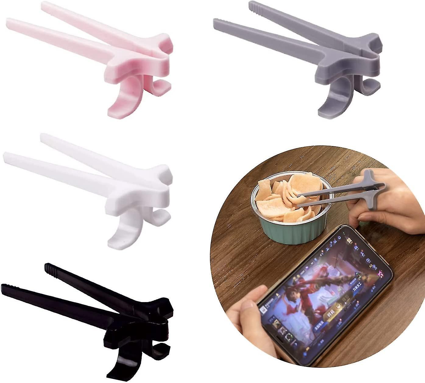 Set Aus 4 Gamer-essstäbchen, Snackzangen, Gaming-zubehör Und Zusätzlichen Chiphaltern.