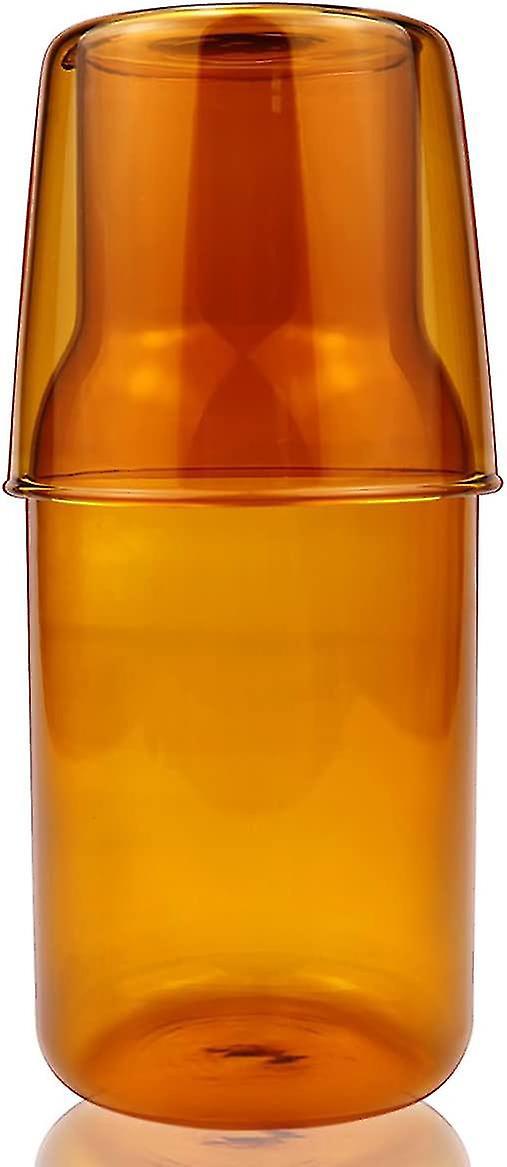 Wasserkaraffe Mit Glasbecher Für Den Nachttisch, Mundwasserflasche Aus Glas Fürs Badezimmer, Nachttisch