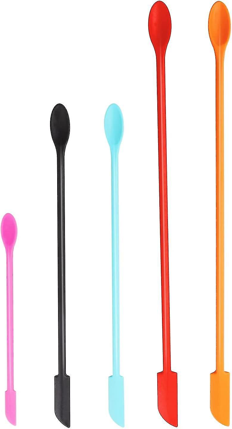 Set Mit 5 Mini-topfschabern, Doppelköpfigen Silikonspateln Mit Löffel