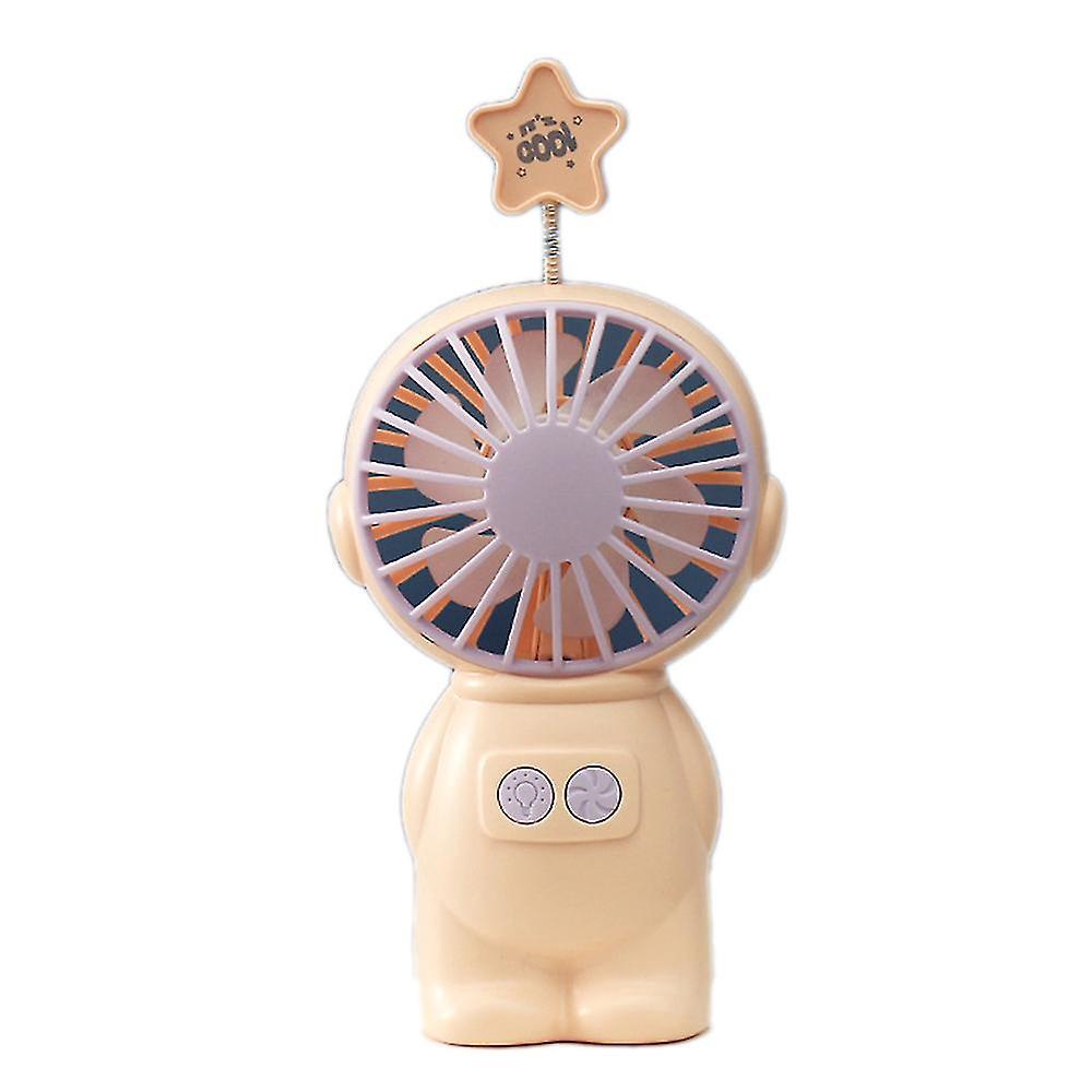 Tragbarer, Wiederaufladbarer Usb-ventilator, Mini-ventilator Mit 3 Geschwindigkeitsstufen Und Rosa Licht