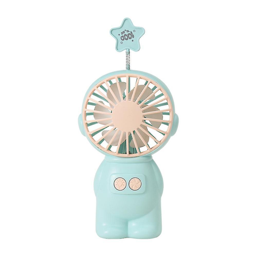 Tragbarer, Wiederaufladbarer Usb-ventilator, Mini-ventilator Mit 3 Geschwindigkeitsstufen Und Blauem Licht