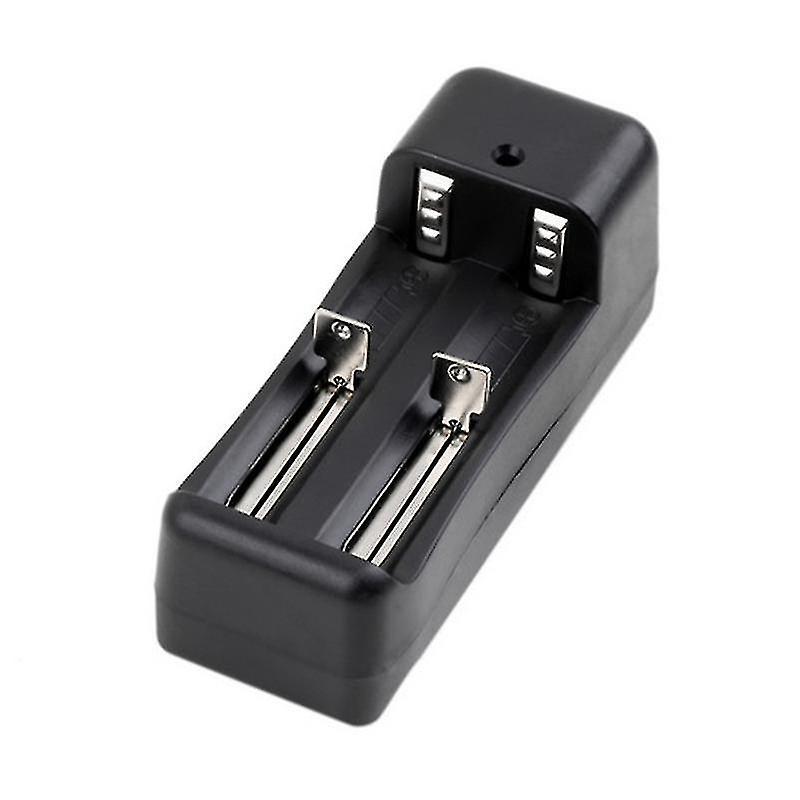 Universelles Ladegerät Für 18650-akkus (1 Oder 2 Steckplätze), 3,7 V 500 Ma Adapter Mit Intelligenter Abschaltfunktion Und Integriertem Eu/us-stecker Für Wiederaufladbare 18650eu-akkus.