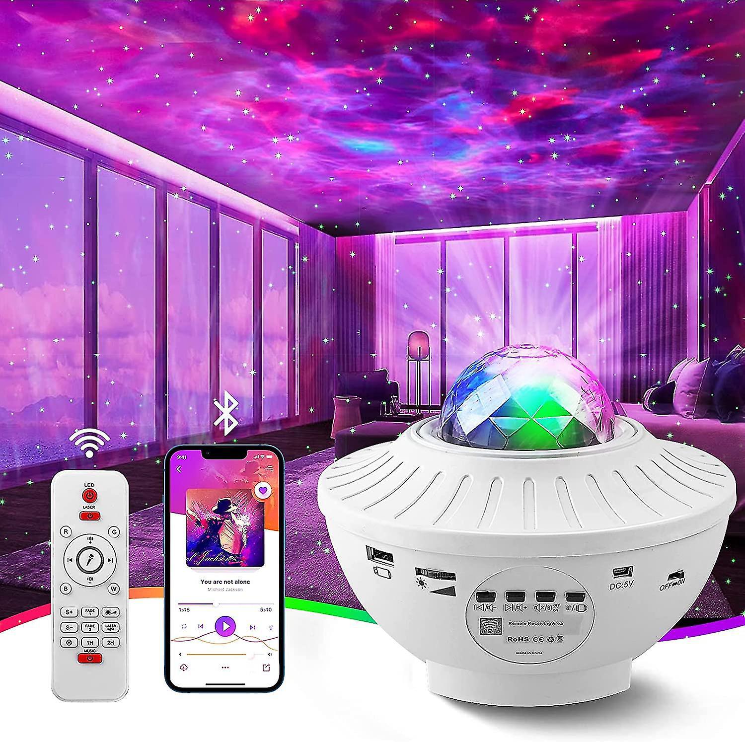 Galaxien-lichtprojektor, Sternenprojektor-nachtlicht Für Kinder, 5-in-1-himmelslampe Mit Fernbedienung, Bluetooth-lautsprecher, Sternenhimmellampe Für Kinder