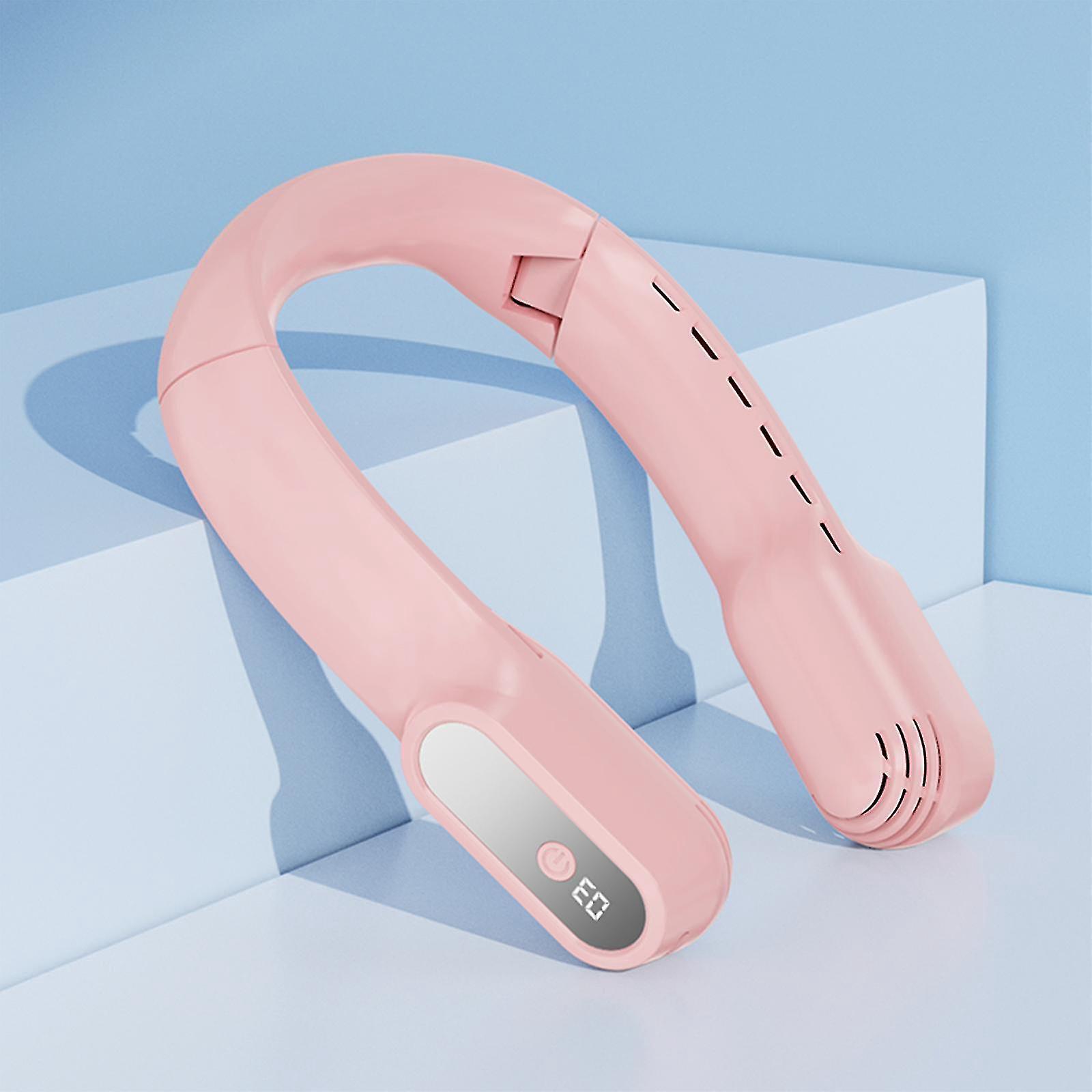 Tragbarer Nackenventilator 2023, Faltbar, Freihändig, Ohne Rotorblätter, Batteriebetrieben, Wiederaufladbar. Neu: Fuchsia-pink.