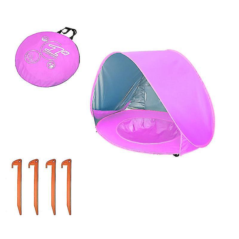 Faltbares Strandzelt Für Babys, Tragbarer Sonnenschutz Mit Uv-schutz, Rosa, 3