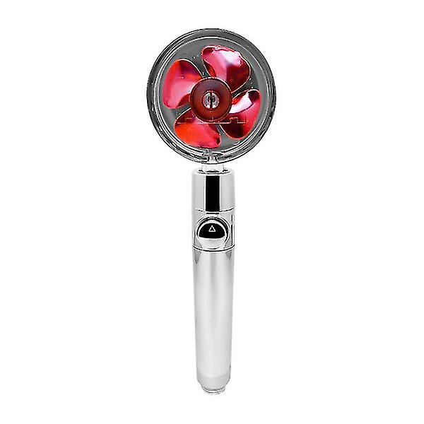 Turbogeladener Handbrausekopf, Propeller-duschkopf, Hoher Druck, Wassersparend, Rot