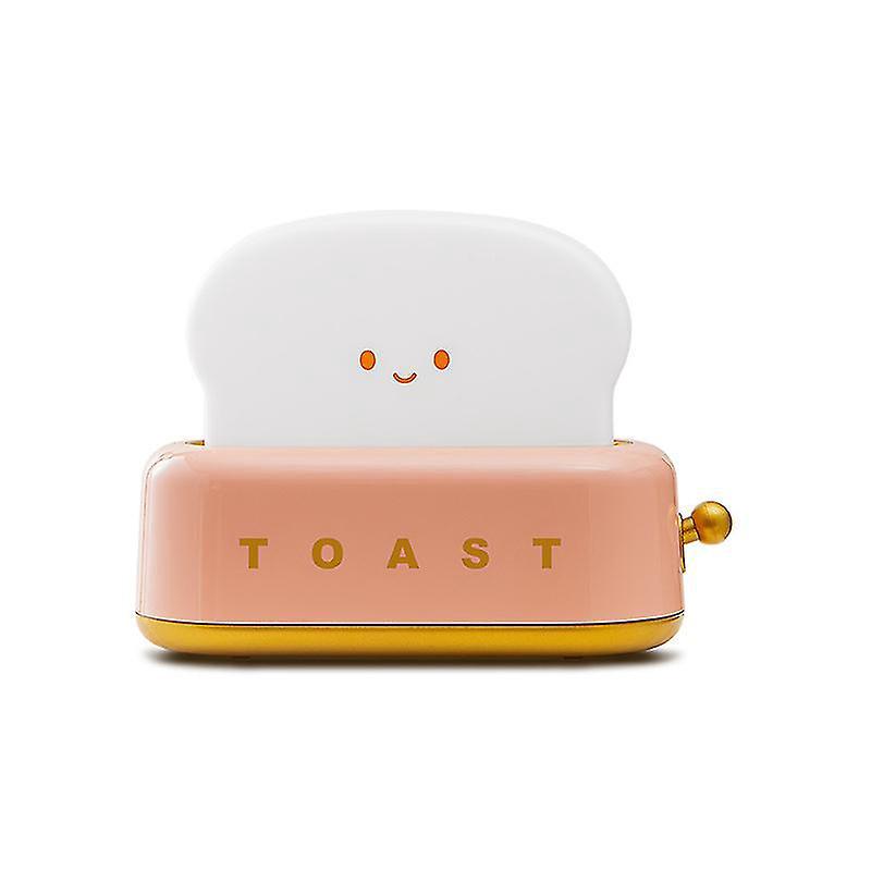 Kreatives, Toastförmiges Nachtlicht, Led-lampe Für Brotbackautomaten, Usb-ladefunktion, Dimmbar, Rot.