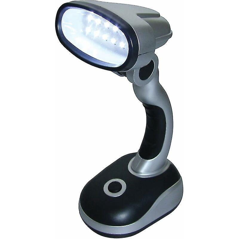 Tragbare 12-led-schreibtischlampe Für Homeoffice, Lesen, Computer, Nachttisch, Camping, Flexibel, Kabellos, Leistungsstarke Beleuchtung, Batteriebetrieben (schwarz)