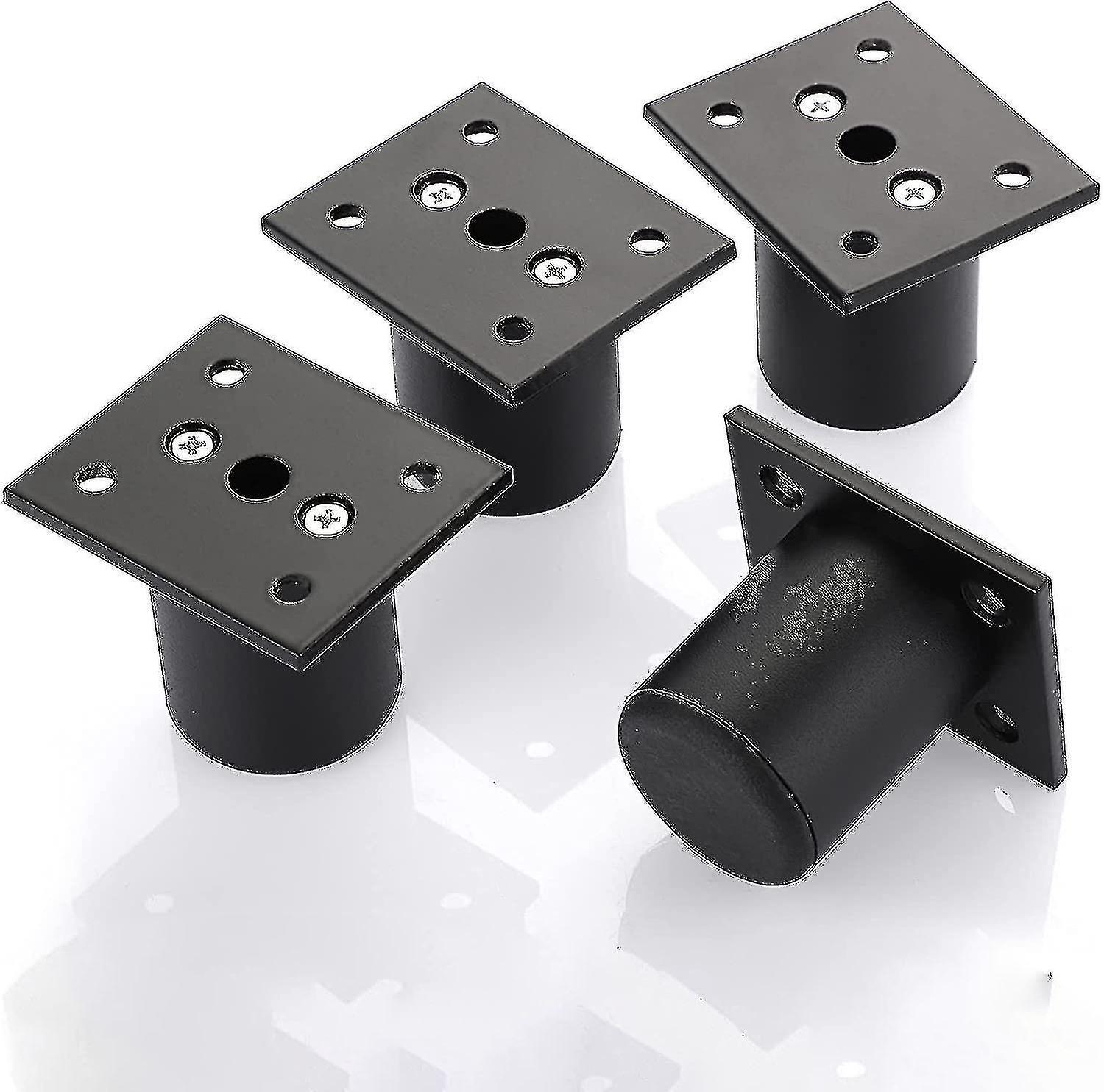 Set Mit 4 Verstellbaren Möbelfüßen Aus Aluminiumlegierung Für Bettgestell, Kleiderschrank, Tisch (schwarz, Höhe 50 Mm) -