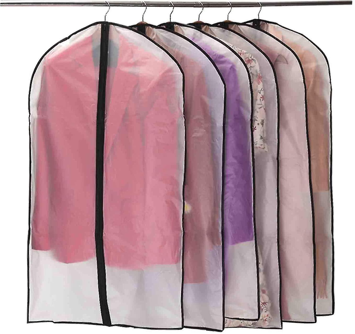 Lange Kleidersäcke, 6er-set Hochwertige, Transparente Säcke – 60 X 100 Cm – Schwarz