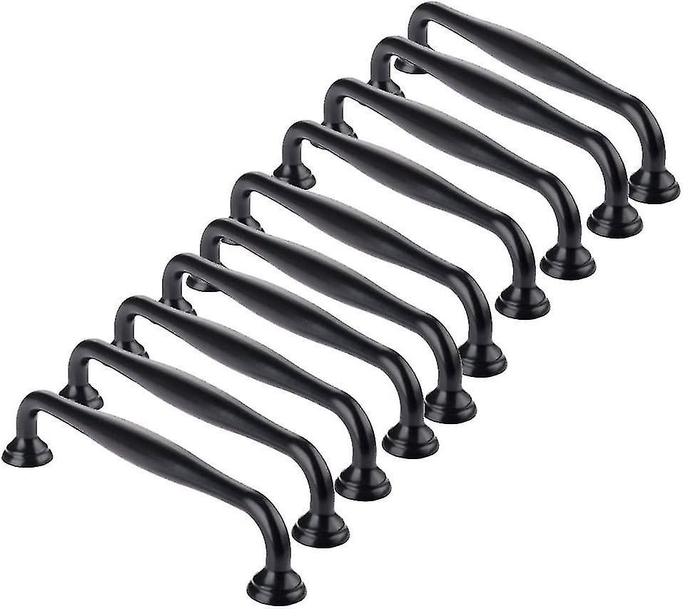 10 Schwarze Möbelgriffe – 96 Mm Lochabstand