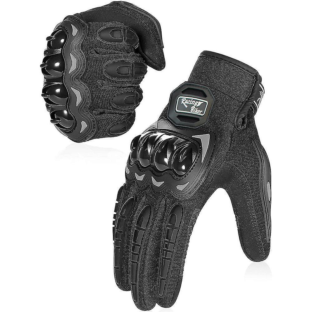 Atmungsaktive Motorradhandschuhe Für Touchscreens, Ideal Für Motorradrennen – Größe L – Schwarz