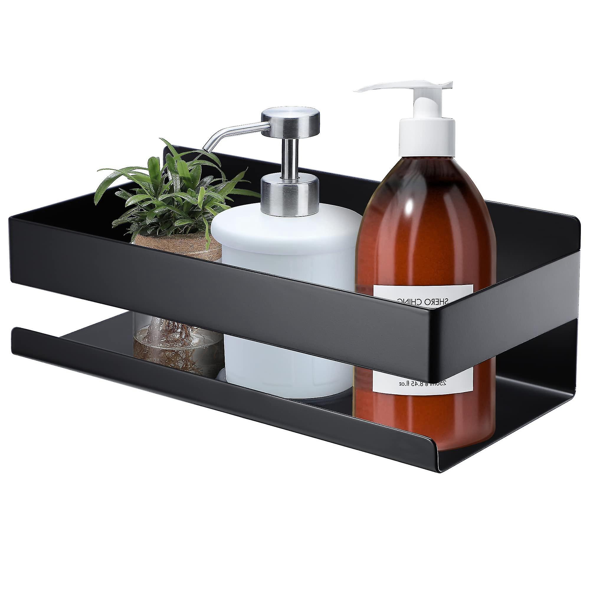 Selbstklebendes Badezimmerregal, Duschorganizer, Duschkorb Aus Edelstahl, Schwarzer Shampoohalter