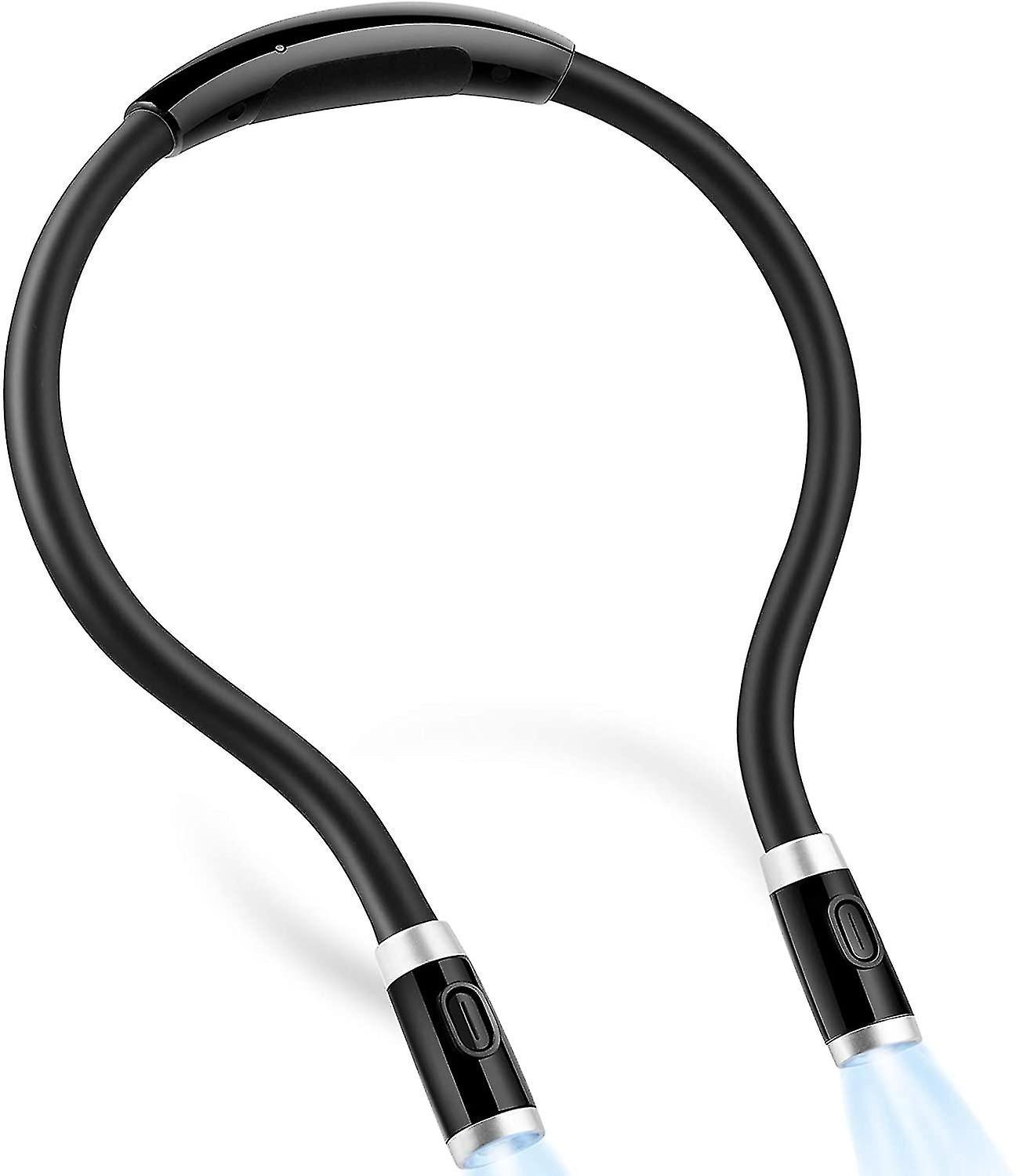 Wiederaufladbare 4-led-nackenleseleuchte, Schwarz