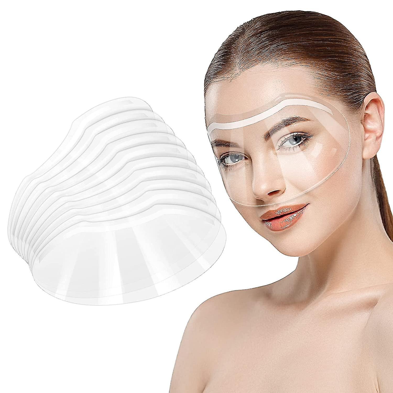 50 Transparente Gesichtsschilde Für Microblading, Permanent Make-up, Wimpernverlängerungen, Kataraktoperationen, Augen- Und Gesichtsschutz Unter Der Dusche Flexible Und Transparente Visiere