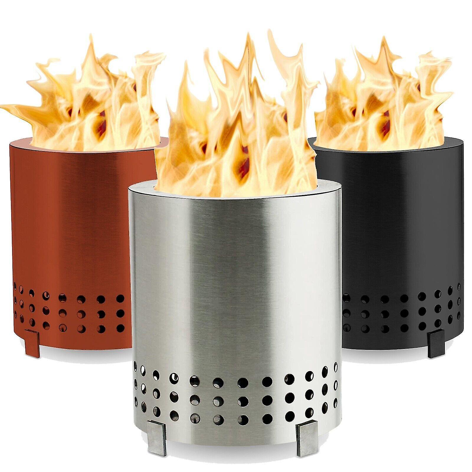Tischfeuerstelle Mesa Mit Ständer, Mini-feuerstelle Für Den Außenbereich Mit Geringer Rauchentwicklung, Silber