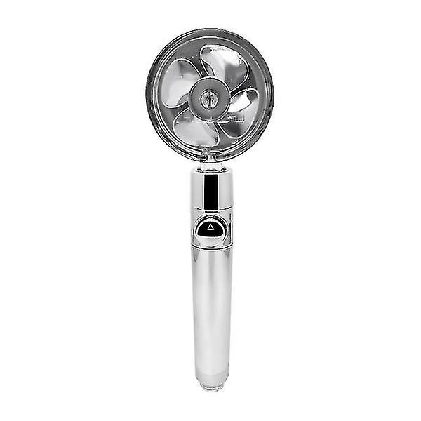 Turbogeladener Handbrausekopf, Propeller-duschkopf, Hoher Druck, Wassersparend, Silber