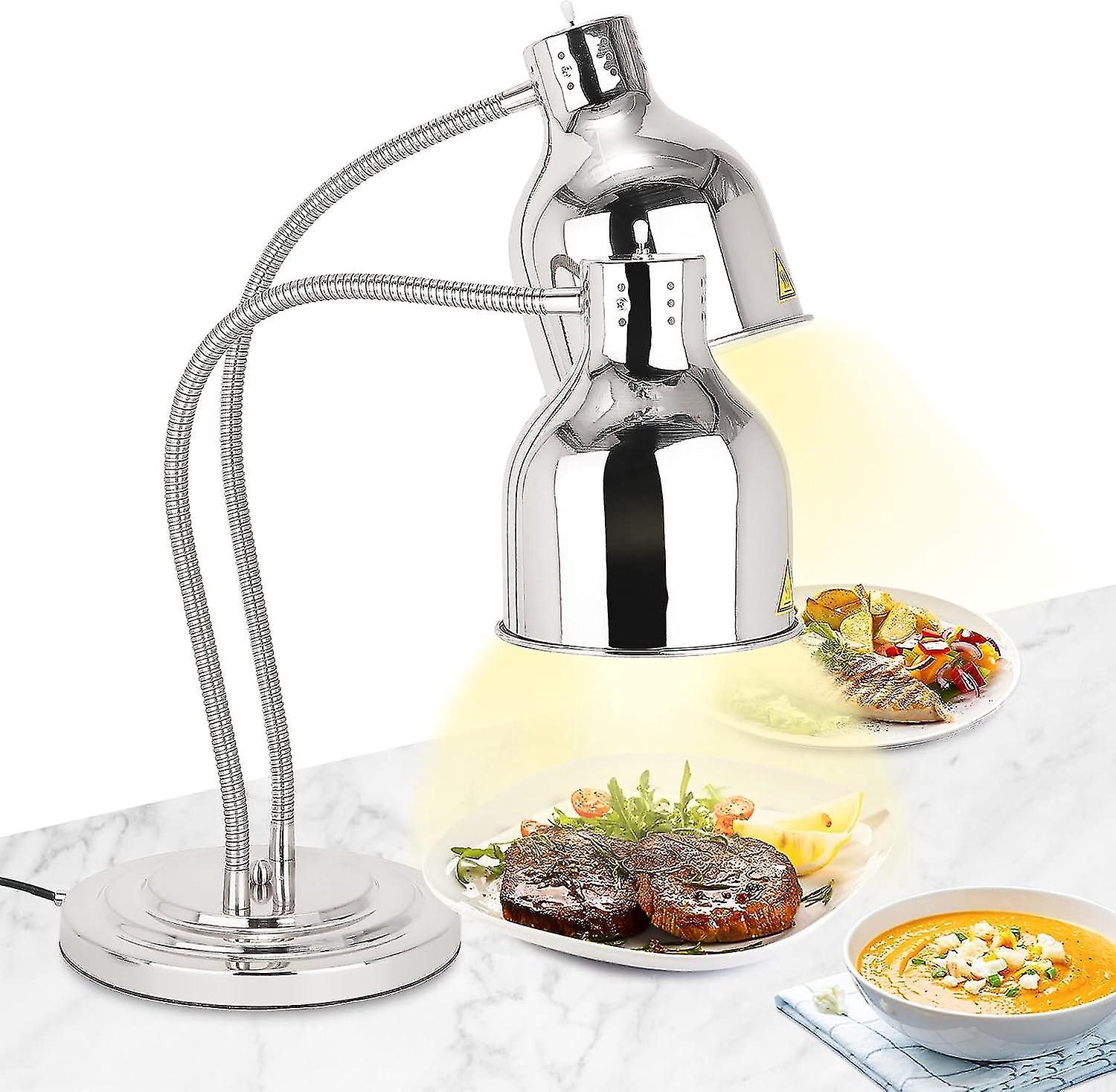 250w Silberne Stehheizstrahlerlampe Für Buffets, Mit Ausziehbarem Schlauch Bis Zu 70cm, Ideal Für Buffets, Küchen Und Restaurants (ein- Oder Zweiflammig).