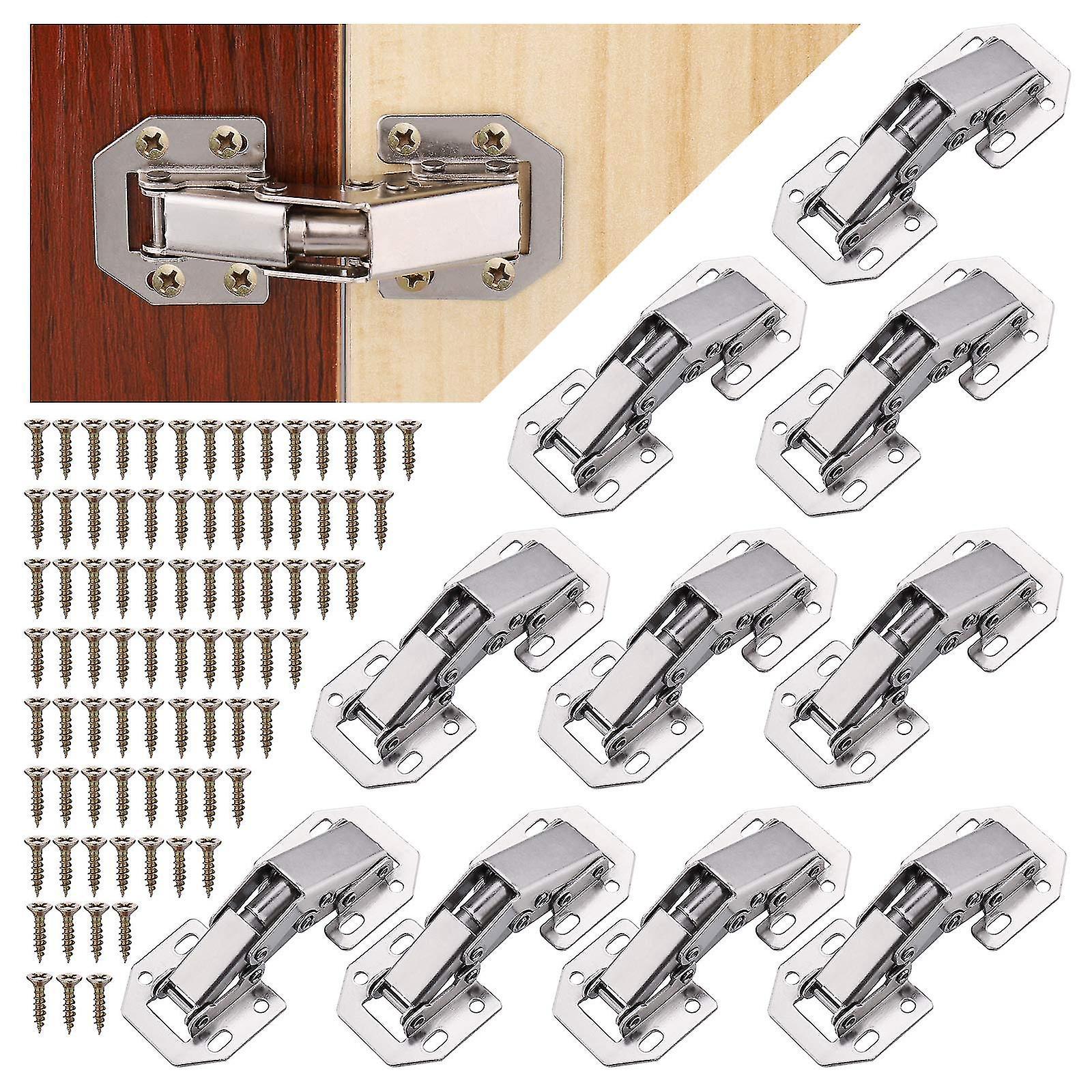 Set Mit 10 Scharnieren Inklusive Schrauben, Soft-close-scharniere Für Küchenschranktüren, 90-grad-scharnier