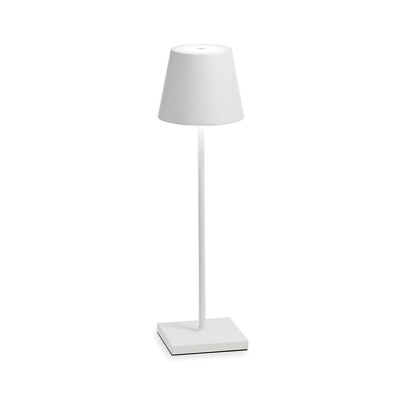 Kabellose Tischleuchte Mit Einstellbarer Helligkeit, 3 Helligkeitsstufen, Aus Aluminium, Weiß, Ideal Zum Lesen