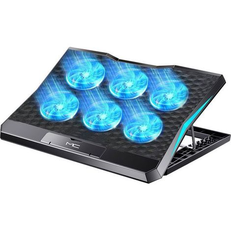 Honornic – Laptopkühler Mit 6 Leisen Lüftern, Einstellbarem Luftstrom Und Verstellbarer Höhe Für Laptops Von 12 Bis 16 Zoll