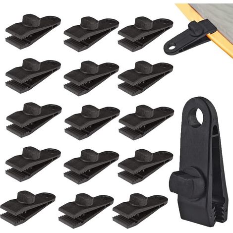 Zeltplanenclips, 10 Stück, Schwarz