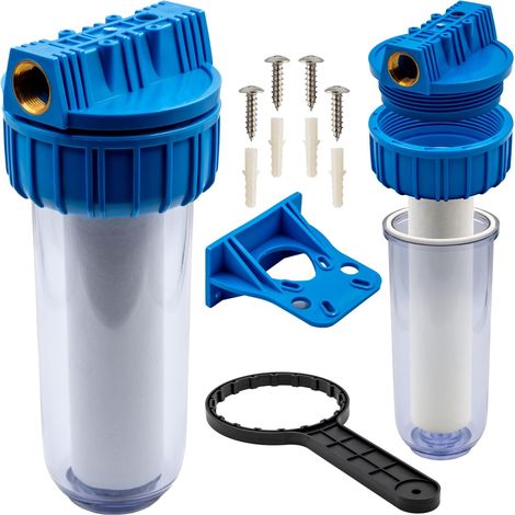 1"-wasserfilter – Austauschbare Filterkartusche – 8 Bar – Für Gartenpumpen, Haushalt & Industrie – Komplettes Set Mit Schraubenschlüssel Und Halterung – Filtration Von Sedimenten Und Verunreinigungen