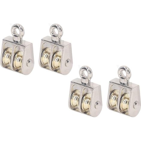 100 Kg Doppelrollenblock, Robuste Rollen Aus Zinklegierung, 4-teiliges Set, Geeignet Für Hebearbeiten Im Innen- Und Außenbereich, Duplex-design Und
