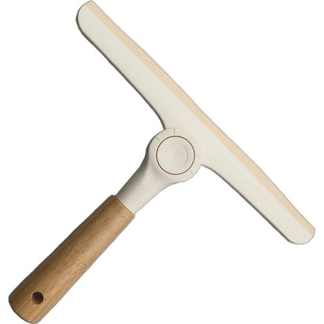Rotierender Silikon-duschabzieher, Professionelles Fensterreinigungswerkzeug, Bambusgriff, Saugfähiger Silikon-fensterabzieher, Leicht Und Tragbar (beige)