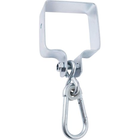 Connex Schaukelhaken - Mit Manschette Und Karabiner - 90 X 90 Mm - Maximale Traglast 200 Kg - 1 Stück - Verzinkt / Gerüsthaken / Haken Für Luftschaukeln / Gautsche / Hut /