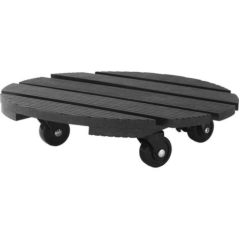 Pflanzenroller 30 Cm Ø Wpc-blumentöpfe Mit 360°-gummirolle, Wetterfest, 2 Bremsen, Tragkraft Bis Zu 120 Kg