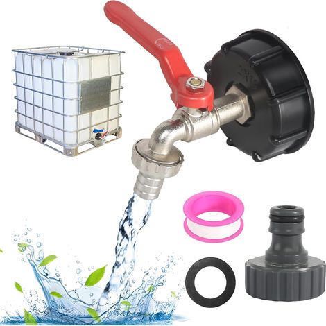 Ibc-tankadapter Mit 1/2"-gewindeanschluss, 1000-liter-regenwassersammelbehälter Mit Zapfsäule, Auslassventil-schlauchanschlüsse