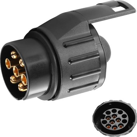 7-poliger Auf 13-poliger Anhängersteckdosenadapter Für Fahrradträger, 12v 7/13 Adapter, Mit Abdeckung (sk7133)