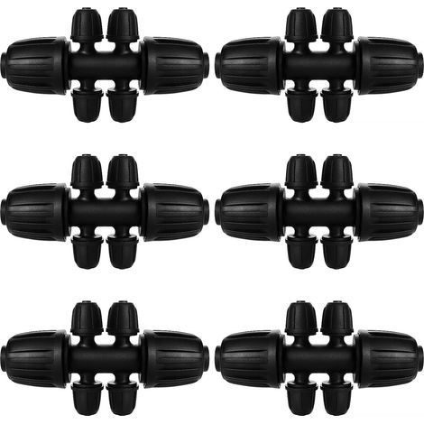 Stück Schlauchverbinder Mit Widerhaken, 6-wege-bewässerungsschlauchverbinder Für Schläuche Von 13/16 Mm Bis 4/7 Mm, 6-wege-tropfbewässerungsverbinder Für Garten Und Rasen. Marke: Voogenzek