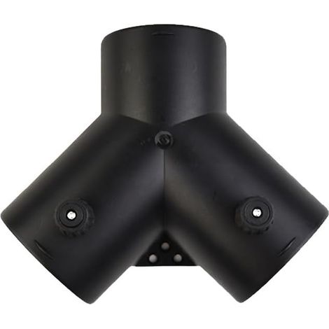 Y-förmiger Abzweigverteiler Mit Rückschlagventilregler Für 75-mm-heizungsrohre, Schwarz