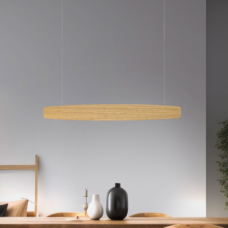 [gebraucht] B-ware Quitani Pendelleuchte Hängeleuchte Led Holz Eiche Warmweiß Esszimmer Wohnzimmer