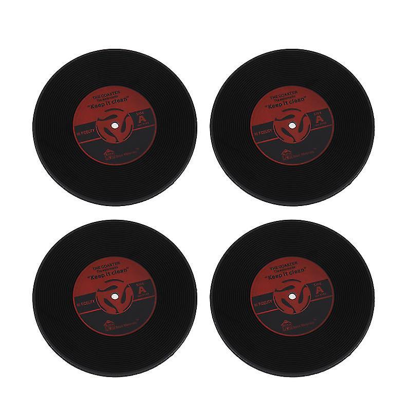 4-teiliges Set Schallplattenbecher-untersetzer