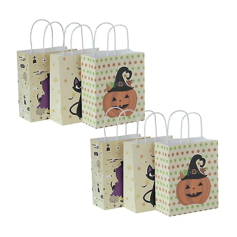 6 Quadratische Halloween-geschenktüten Aus Papier Für Süßigkeiten Zur Party