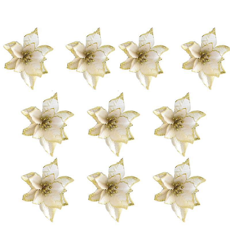 10 Stück Künstliche Glitzerblumen