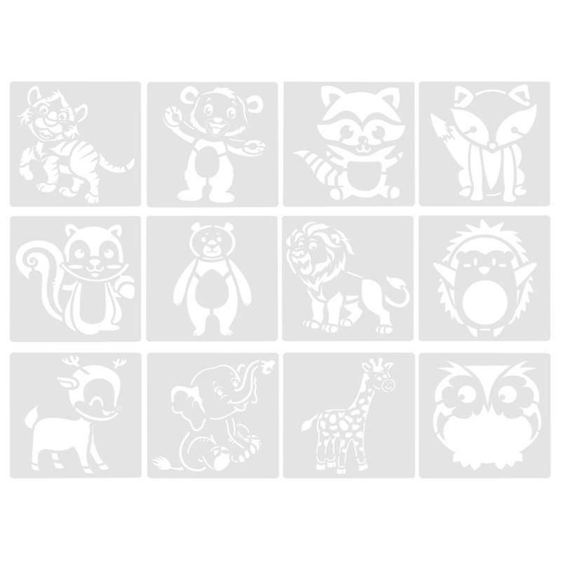 12-teiliges Set Cartoon-tier-schablonen