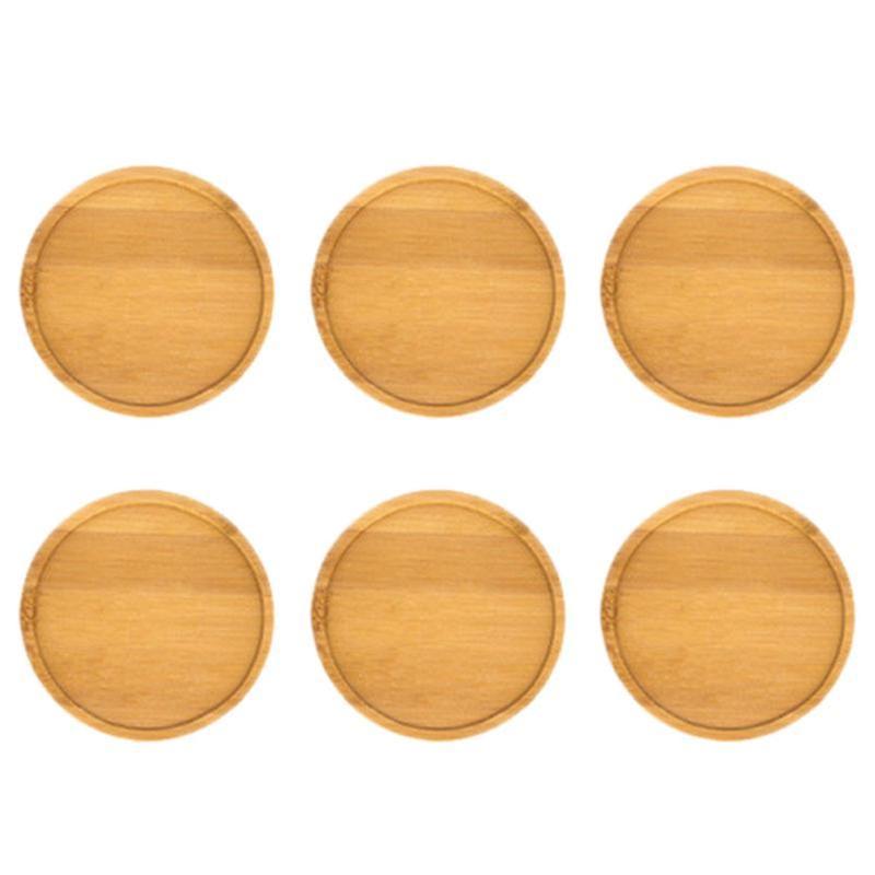6-teiliges Set Runder Bambustabletts
