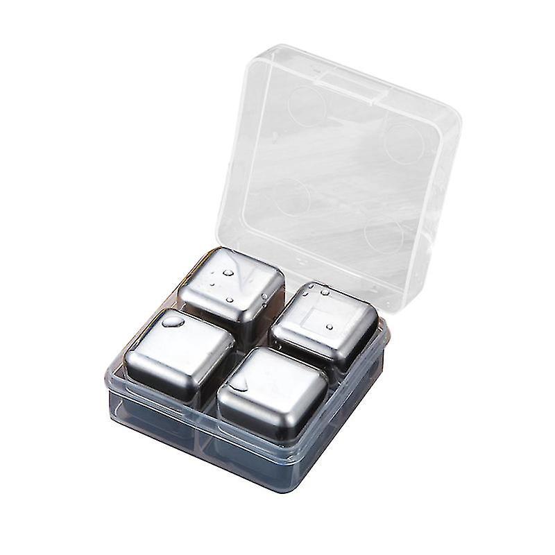 4 Stück Edelstahl-eiswürfel