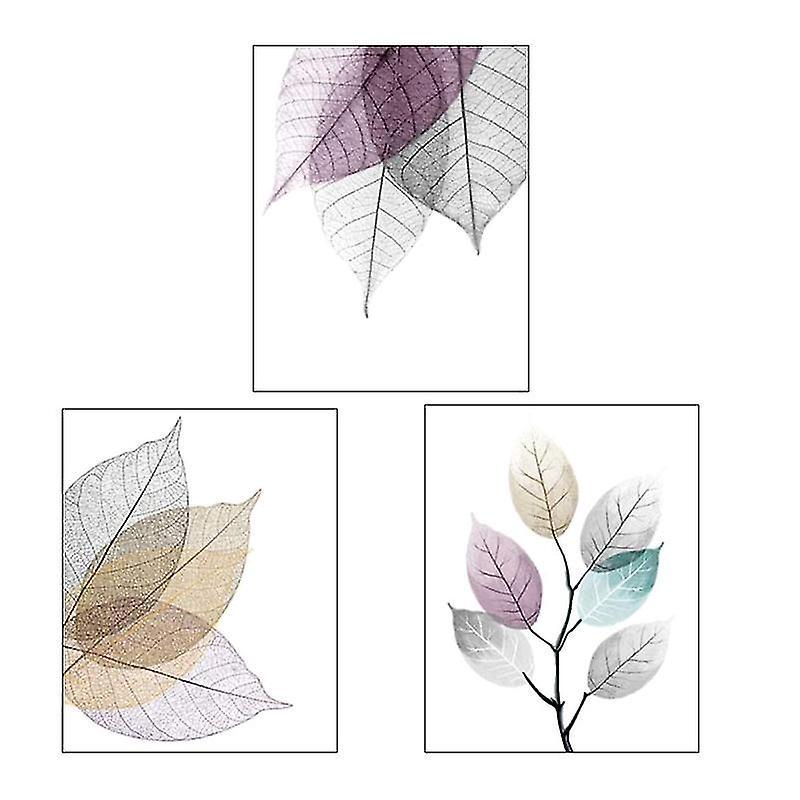 3-teiliges Blatt-textur-kunstgemälde
